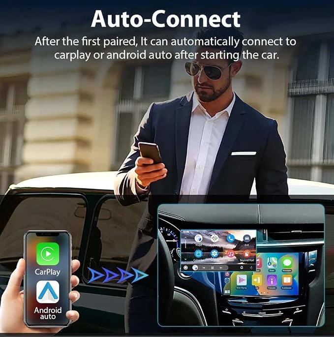 Wireless CarPlay Adapter 2-in-1 for Land Rover Range Rover Sport 2019 2020 2021 2022 2023 2024 2025, USB Design Plug and Play Bluetooth Fast Connection Car Accessories,B