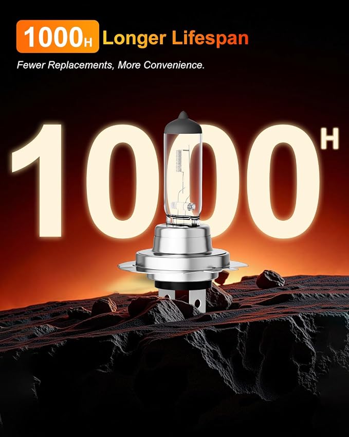 H7 Halogen Headlight Bulbs, 12V 55W, 4000 Lumens, 3800K, No Glare, High Beam, Head Light Bulbs for Car, Fog Light Bulbs,Headlight Bulb Low Beam & High Beam, Pack of 2