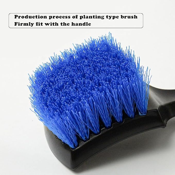 ICSTM Cleaning Brush, Carpet Brush Scrub Brush for Floor Mats Cleaning Brush for Car Interior and tire （Blue, 21 cm x 5cm x 2.6 cm/8.27"*2"*1"）