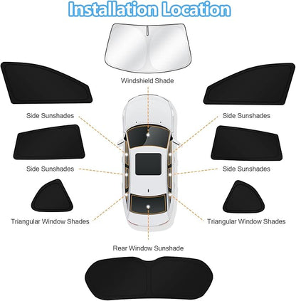 KUST Car Window Shades for Toyota RAV4 2013-2018 Windshield Sun Shade Side Window Cover UV Block Privacy Protection Accessories for Camping Blackout Rear Back Full Set 8PCS