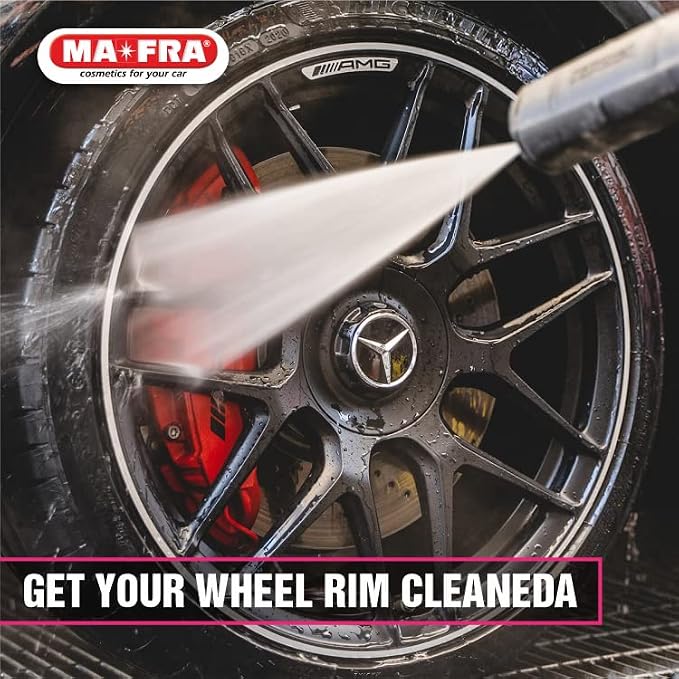MANIAC LINE MAFRA Wheel and Tyre Cleaner | 2 in 1 for Rims and Tyres | Fast Brake Dust and Road Film Removal | Foam or Spray Application | Safe on Alloy Painted and Clear Coated Wheels | 1 Liter