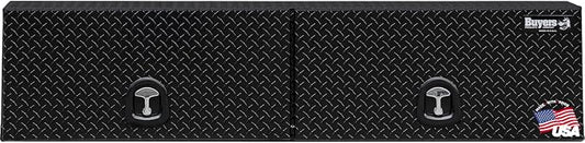 Buyers Products 1721363 Topsider Truck Tool Box, 18x16x72 Inch, Gloss Black Diamond Tread Aluminum, Dual Flip-Up Doors, Locking Compression Latch, Weather Resistant, No-Drill Mount, Made in USA