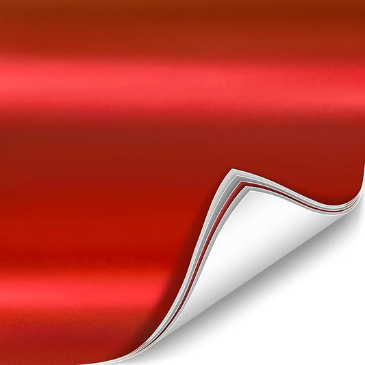 ColorFusion PPF by VViViD, Satin Stealth Chrome Red Dry Apply PPF Vinyl Car Wrap Roll 1.3ft x 5ft