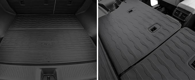 3W Floor Mats & Cargo Liner & Seatback Mats Fit Nissan Murano 2025 2026, Custom Fit All Weather TPE Full Set for Murano, 1st & 2nd Row Floor Mats with Trunk Mats and Seatback Mats, Black