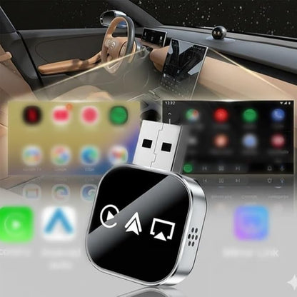 2026 Upgrade 3 in 1 Wireless CarPlay Adapter - Wired to Wireless Screen Mirror & Audio Link for iOS/Android, 2.4/5GHz WiFi & Bluetooth 5.0, Fast Stable Connection, Mini Design, Plug and Play