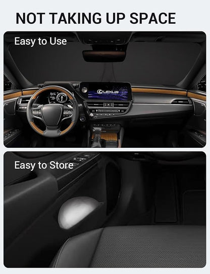 Proadsy 2026 Upgrade Front Windshield Sun Shade Foldable Sunshade Protector Custom Fit 2019-2025 ES Sedan Accessories