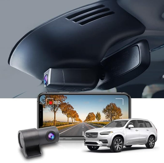 Fitcamx Front 4K+Rear 1080P Dash Cam Adapts for Volvo XC90 2016-2022 T5 T6 T8 (Model A), Integrated OEM Look, Dual HD Video, Loop Recording, Built-in WiFi & APP, G-Sensor, Easy to Set, 128GB Card