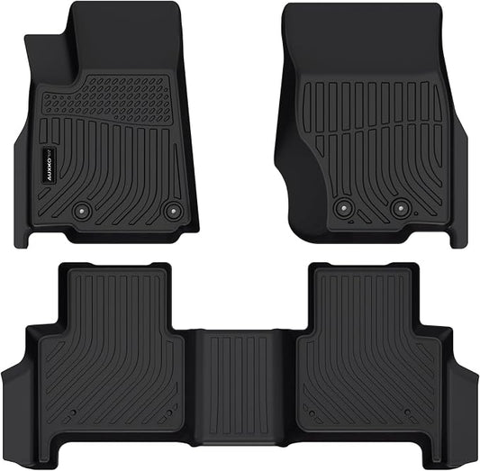 AUXKO All Weather Floor Mats Fit for Jeep Grand Cherokee(WL Include 4xe, Not WK2 or WL75) 2022-2025 2026 5 Seat Only TPE Rubber Liners All Season Guard Odorless Anti-Slip Floor Mats