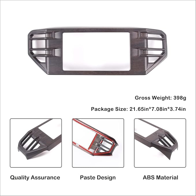 Aunginsy Center Console Air Outlet Trim Cover Compatible with Toyota Tundra/Sequoia 2022-2026, Air Conditioning A/C Vent Panel Large Frame Decorative Cover Protector ABS Accessories, For 8-inch Screen