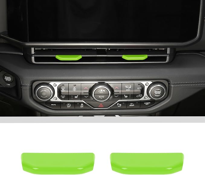 JWWY for Jeep JL Vent Air Outlet Adjustment Cover Trim Compatible with 2024-2025 Jeep Wrangler JL JLU Gladiator JT 4xe Interior Accessories 2pcs Green