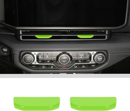 JWWY for Jeep JL Vent Air Outlet Adjustment Cover Trim Compatible with 2024-2025 Jeep Wrangler JL JLU Gladiator JT 4xe Interior Accessories 2pcs Green