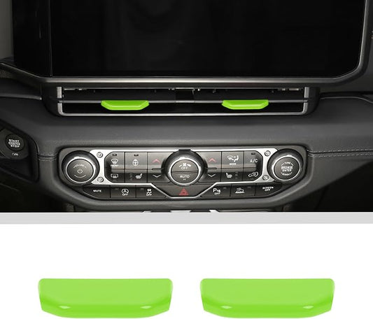 JWWY for Jeep JL Vent Air Outlet Adjustment Cover Trim Compatible with 2024-2025 Jeep Wrangler JL JLU Gladiator JT 4xe Interior Accessories 2pcs Green