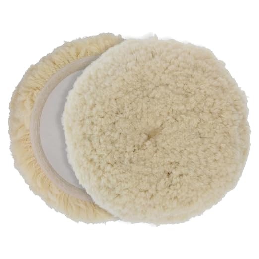 2 Pack 7" Wool Polishing Pads Buffing Pads for Compound, Cutting & Polishing, 100% Natural Wool, Thick and Aggressive (2PCS 7" Single Wool Buffing Pad)