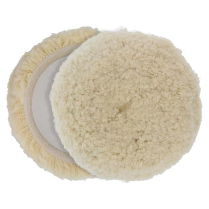 2 Pack 7" Wool Polishing Pads Buffing Pads for Compound, Cutting & Polishing, 100% Natural Wool, Thick and Aggressive (2PCS 7" Single Wool Buffing Pad)