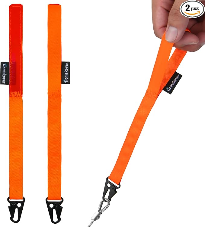 Homakover Pack 2 Vehicle Door Emergency Pull Cords, High Strength Nylon Manual Release Straps, Escape Pull Straps Fit for Tesla Model Y/3 Rear Door, Orange