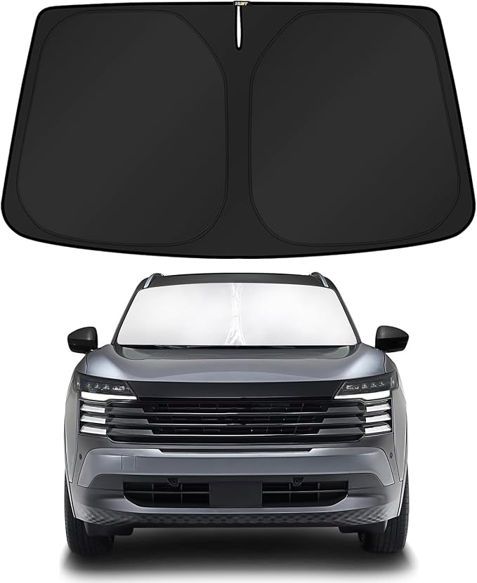 KUST Windshield Sun Shade for Chevy Chevrolet Equinox EV 2024-2025 2026 Custom Fit Sunshade Foldable Sun Protectors Interior Accessories Blocks UV Rays