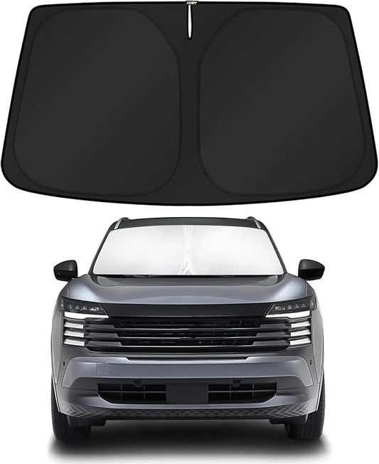 KUST Windshield Sun Shade for Chevy Chevrolet Equinox EV 2024-2025 2026 Custom Fit Sunshade Foldable Sun Protectors Interior Accessories Blocks UV Rays