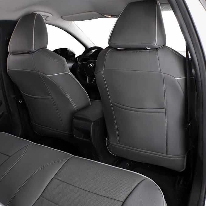 EKR Corolla Seat Covers Custom Fit for Toyota Corolla 2019 2020 2021 2022 2023 2024 2025 2026 Hatchback SE/XSE/Nightshade,Full Set Leather Car Seat Cover for SUV-Faux Leather(Gray)