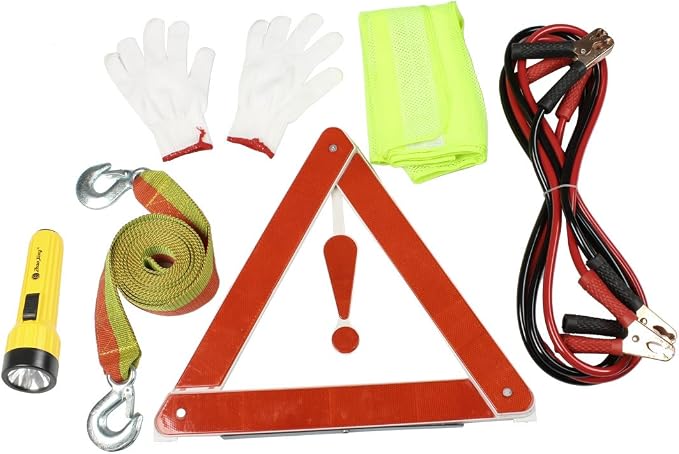 Ruilogod Towing Rope Bootster Cable Torch Glove Reflective Vest Car Emergency Kit (id: 2f6 60f 308 935 90f