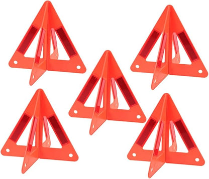 Amosfun 5pcs Emergency Roadside Car Safety Accessory Foldable Warning Triangle