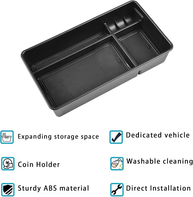 EDBETOS Altima Center Console Organizer Compatible with 2019-2023 2024 2025 2026 Nissan Altima Accessories S/SV/SR/SL/Platinum, ABS Plastic Armrest Box Insert Tray Armrest Storage Box, Black