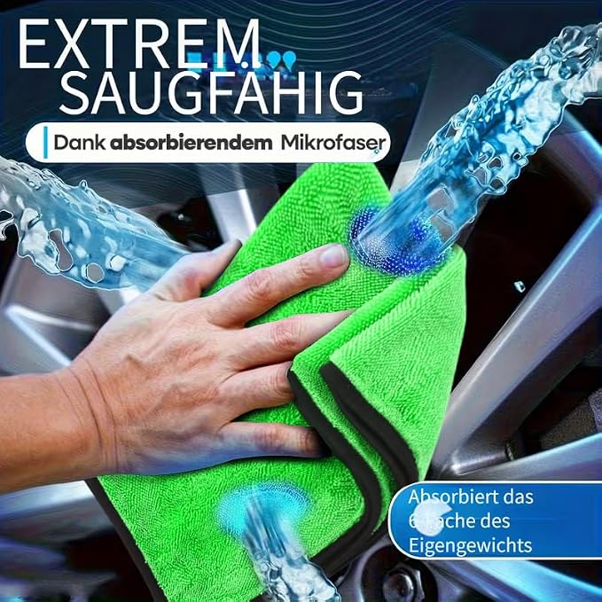 DIAOJIA 3 Pack Microfiber Car Towels (16" x 24"), 500 GSM Double-Sided Absorbent Coral Fleece Cloths for Washing, Drying & Cleaning, Streak-Free & Lint-Free (Mixed Colors)