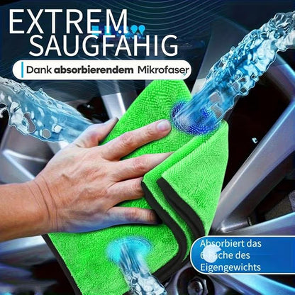 DIAOJIA 3 Pack Microfiber Car Towels (16" x 24"), 500 GSM Double-Sided Absorbent Coral Fleece Cloths for Washing, Drying & Cleaning, Streak-Free & Lint-Free (Mixed Colors)