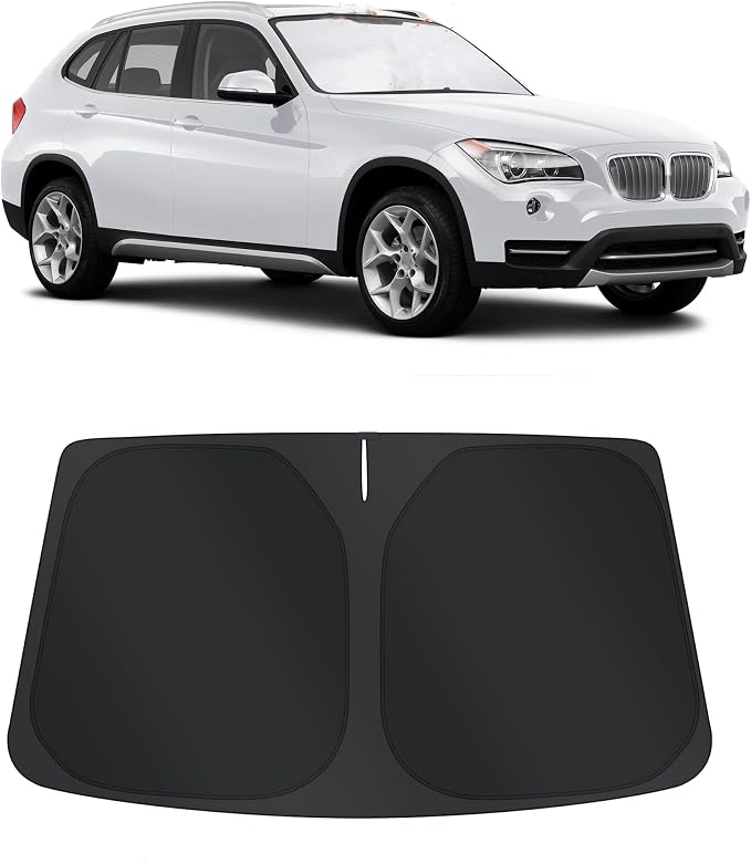 TINGLU Sun Shade for BMW X1 E84 2011-2015 Accessories Windshield Sun Shade Window Shade UV Rays Protection Sun Visor Cover with Steering Wheel Sunshade Storage Bag