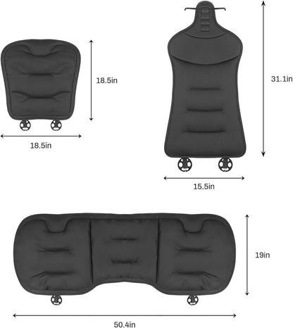 1 Car Seat Cushion for Car,Pu Nappa Leather with Breathable Memory Cotton Core Filling & Non-Slip Sole,Water Proof,Car Seat Cushions for Driving&Office Chair(Car Seat Cushion With Back Support Pillow)
