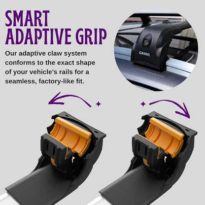 ERKUL Roof Rack Cross Bars for Mitsubishi Outlander & Outlander PHEV 2022-2026 (Not fit for Outlander Sport) | Aero Aluminum Crossbars with Smart Clamp System | Compatible with Flush Rails - Black