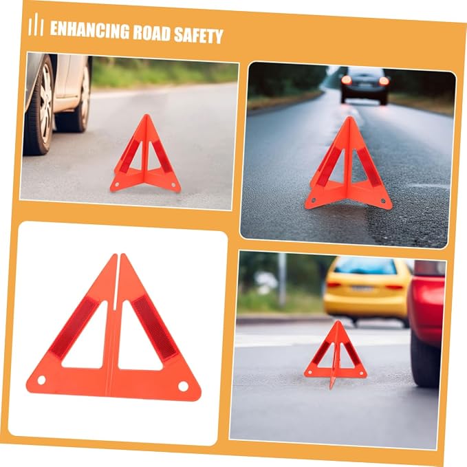 5pcs Reflective Triangle Warning Stand for Vehicles High Visibility Emergency Roadside Safety Rack Easy Installation for Car Models Breakdown Situations