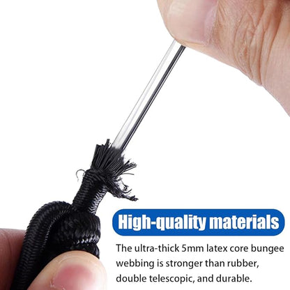 Osilly Cargo Net for Pickup Truck Bed, 4'x6' Stretches to 8'x12', Roof Rack Cargo Net with 12 Metal Carabiners & 1 Storage Bag, Small 4"x4" Latex Bungee Mesh, Car Exterior Accessories