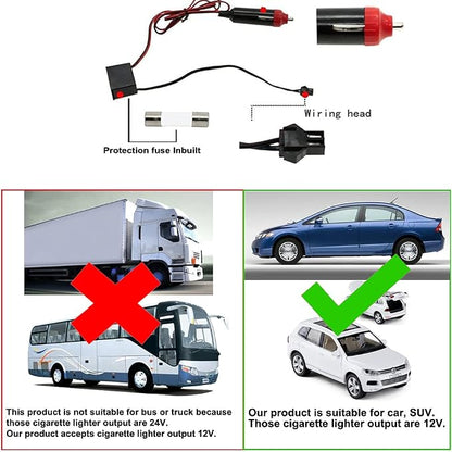 MaxLax Red EL Wire Car Interior LED Kit - 16.4ft Flexible neon-Style Wire with 12V Fused Power Supply. Features 6mm Reinforced Edge for Easy auto Installation