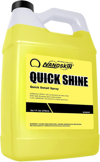 Nanoskin QUICK SHINE Quick Detail Spray 1 Gallon - Waterless Detailer Spray for Car Detailing | Deep Gloss Car Wax Booster & Clay Lubricant | Removes Dust, Smudges, Fingerprints and Other Contaminants