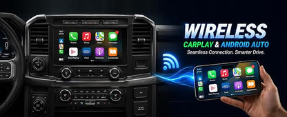 Wireless CarPlay Android Auto USB Hub for Ford Sync 3, Ice Blue | USB 3.1 Type-C, 30W PD Fast Charging，Wireless CarPlay and Android Auto USB Hub
