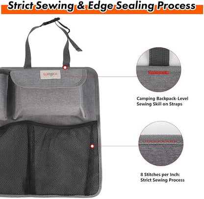 SURDOCA Car Trunk Organizer, LARGE CAPACITY(43 x 19 in) Car Storage Bag with 8 Pockets, 7X Upgraded Trunk Storage Organizer for Car, SUV, Truck, MPV