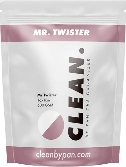 Clean Mr. Twister Microfiber Towel 3-Pack – Dual-Textured Microfiber Cleaning Cloths for Auto Detailing, Home, Garage & More – Ultra-Absorbent, Streak-Free, Scratch-Free Performance – 16” x 16”