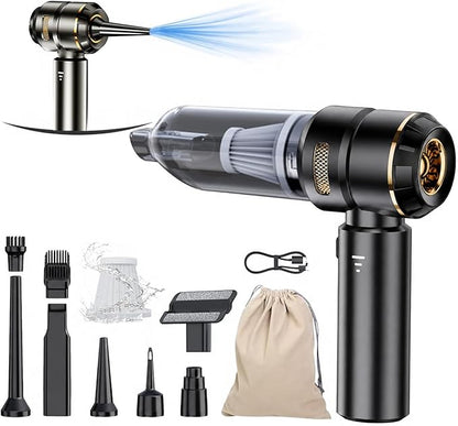 houscly Car Vacuum Portable Cordless 20000PA High Power 4-in-1 Compressed Air Duster & Air Blower & Pump Hand Held Vacuum with Brushless Motor for Car, Home, Office,Camping Ideal Gifts for Men & Women