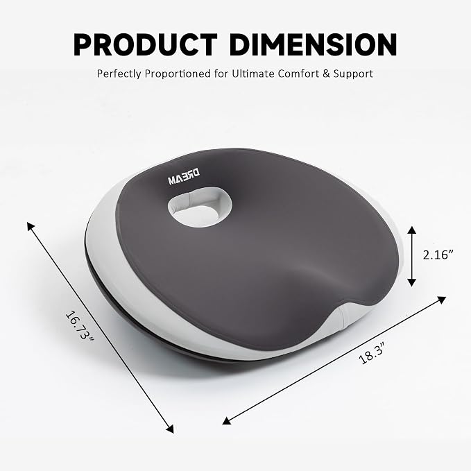 Donut Pillow Seat Cushion with Memory Foam for Tailbone Pain & Sciatica Relief - Ergonomic Hollow Office Chair Pad with Breathable Cover for Home Car Driving