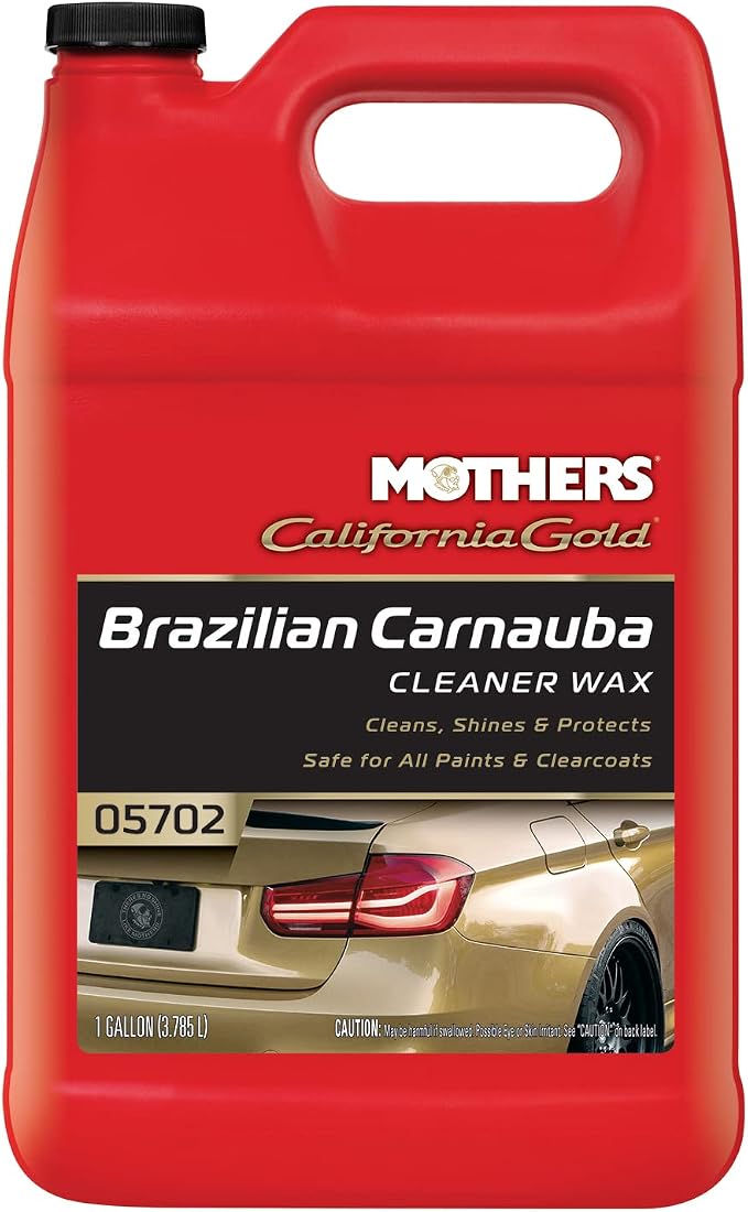 Mothers California Gold Brazilian Carnauba Cleaner Wax, 1 gal. — Cleans & Waxes in One Step, Removes Oxidation & Swirls, Premium Carnauba Shine & Protection for All Paint Finishes (05702)