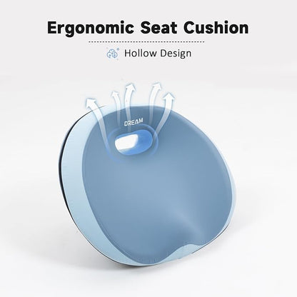Donut Pillow Seat Cushion with Memory Foam for Tailbone Pain & Sciatica Relief - Ergonomic Hollow Office Chair Pad with Breathable Cover for Home Car Driving