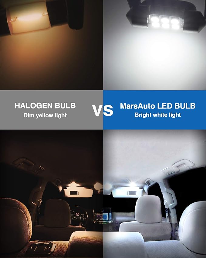 Marsauto DE3175 LED Bulb 31mm Festoon LED Bulbs White 1.2inch Super Bright 300LM 6500K 2835SMD 3175 DE3021 3022 3021 for Car Interior Dome Map License Plate Lights RV Exterior Lighting Pack of 4