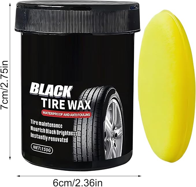 Tire Polish | 150g Rim Maintenance Cream | with Sponge Waterproof Tire Cleaner and Shine,for Vehicle Exterior Automotive Truck Trailer Tractor RV SUV