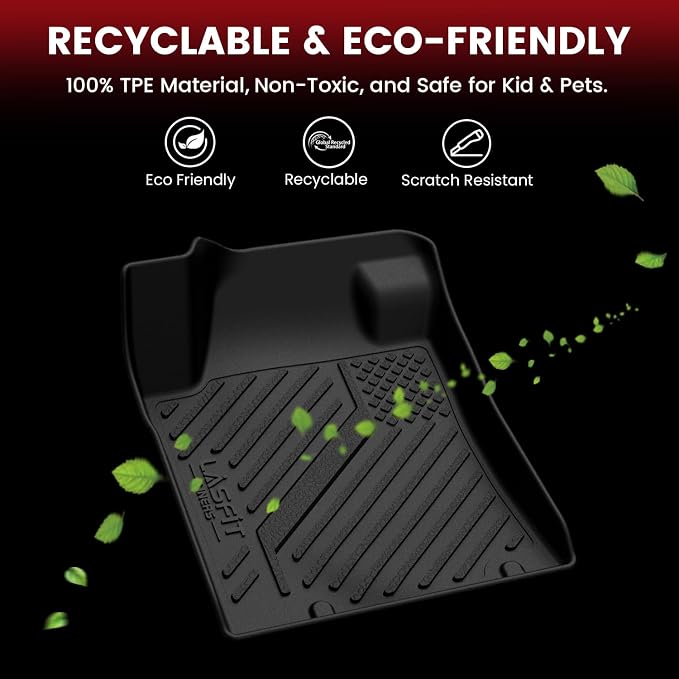 LASFIT Floor Mats for Nissan Altima 2018 2017 2016 2015 2014 2013, All Weather TPE Custom Fit Floor Liners with Full Set Car & Trunk Mats Accessories, Black