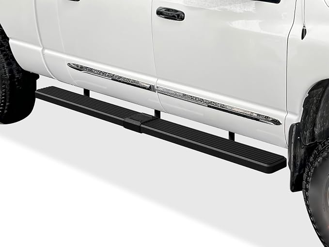 APS (Black 6 inches) Stainless Steel Running Boards Nerf Bars Side Steps Compatible with Dodge Ram 1500 2006-2008 Mega Cab & Ram 2500 3500 2006-2009(91in D2D Short Version)