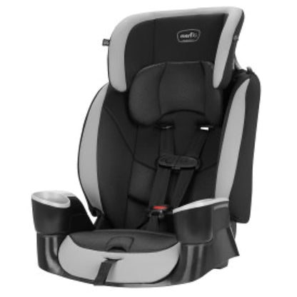 Evenflo High-Back Booster Car Seat with Harness, 22 to 110lbs, Maestro Sport, Granite Gray