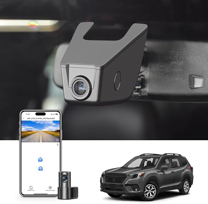 Front 4K & Rear 1080P Dash Cam Custom fit for Subaru Forester 2016-2024 & Fits 2025 Forester Wilderness only (Model A), Base Limited Premium Sport Touring etc, UHD 2160P Video,App & WiFi, 128GB Card