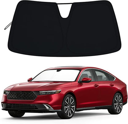 Car Windshield Sun Shade for 2023-2026 Honda Accord| Front Window Sun Visor| 310T Reflective Polyester| UV Heat Insulation Protection| Foldable Sunshade with Storage Pouch