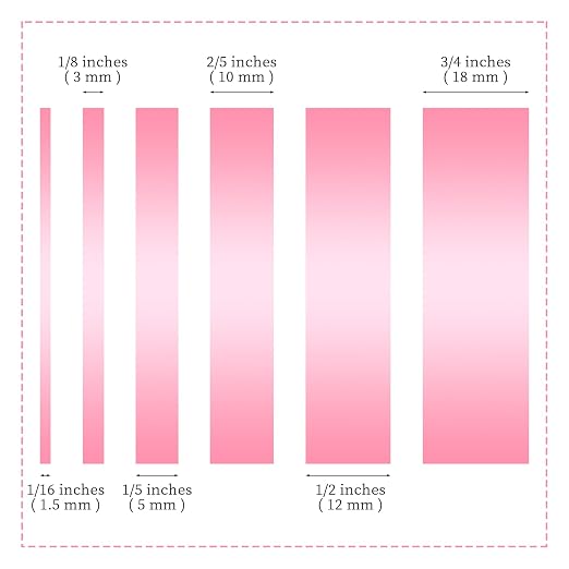 6 Rolls Fine Line Tape 1/16, 1/8, 1/5, 2/5, 1/2, 3/4 Inch x 55 Yard Fineline Masking Tape Painter Adhesive Automotive for DIY Car Auto Paint (Pink, Mixed Sizes)
