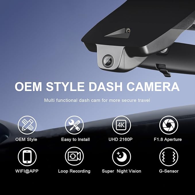 4K Dash Cam Custom Fit for Toyota Crown 2023-2026 &Crown Signia 2025.2026,XLE Limited Platinum etc, Integrated OEM Look, UHD 2160P Video, G-Sensor, Built-in WiFi & APP, GPS, 64GB Card